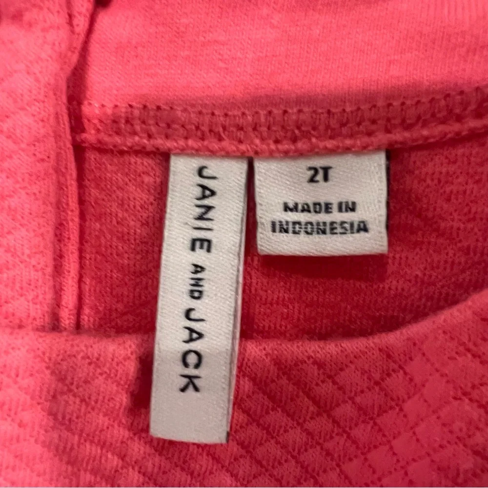 Janie and Jack The Quilted Heart Dress Bright Pink Size 2
